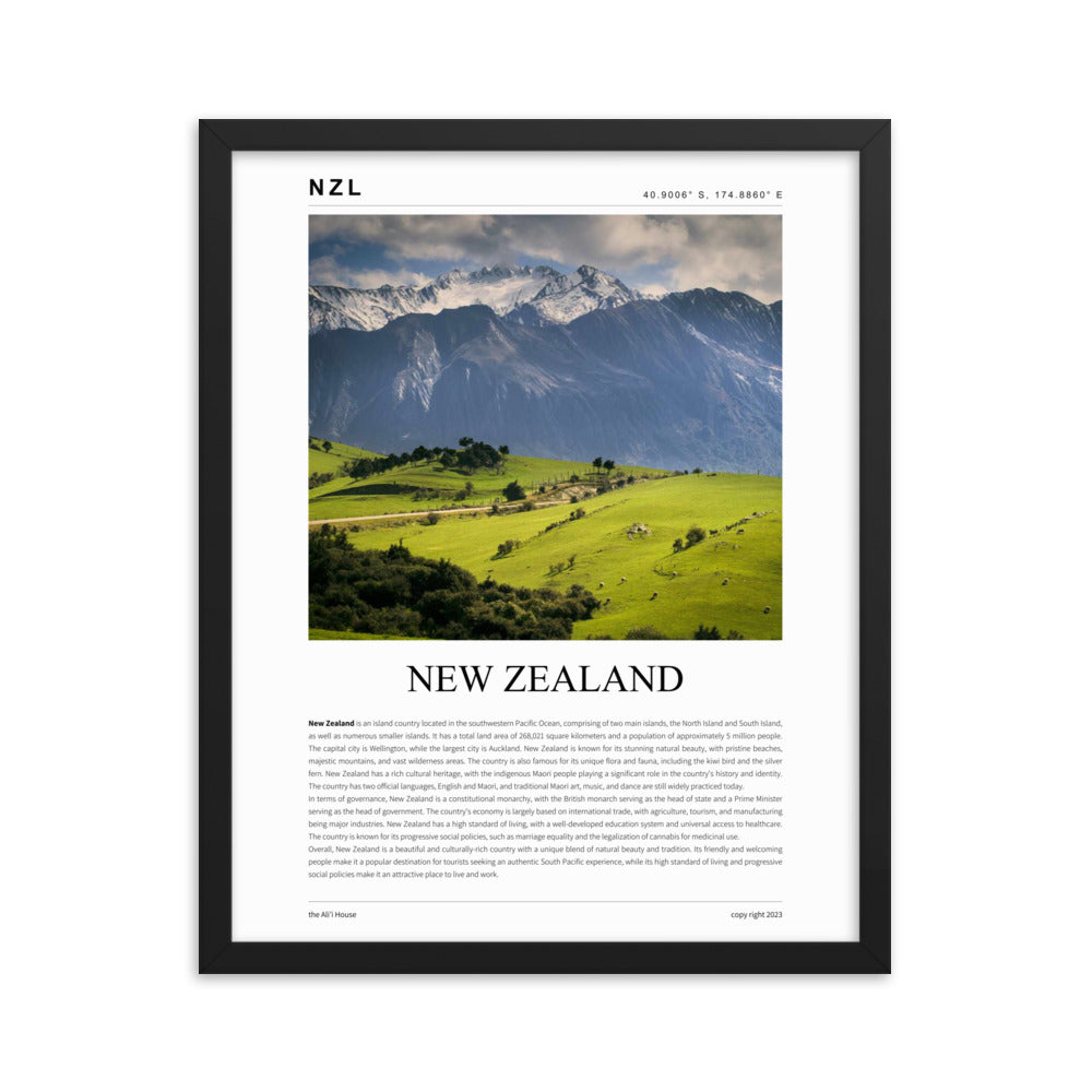 New Zealand Framed Poster