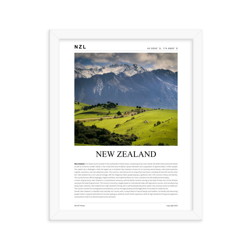 New Zealand Framed Poster