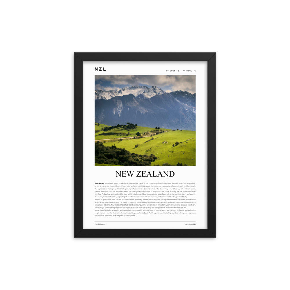 New Zealand Framed Poster