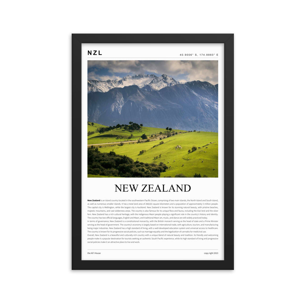 New Zealand Framed Poster