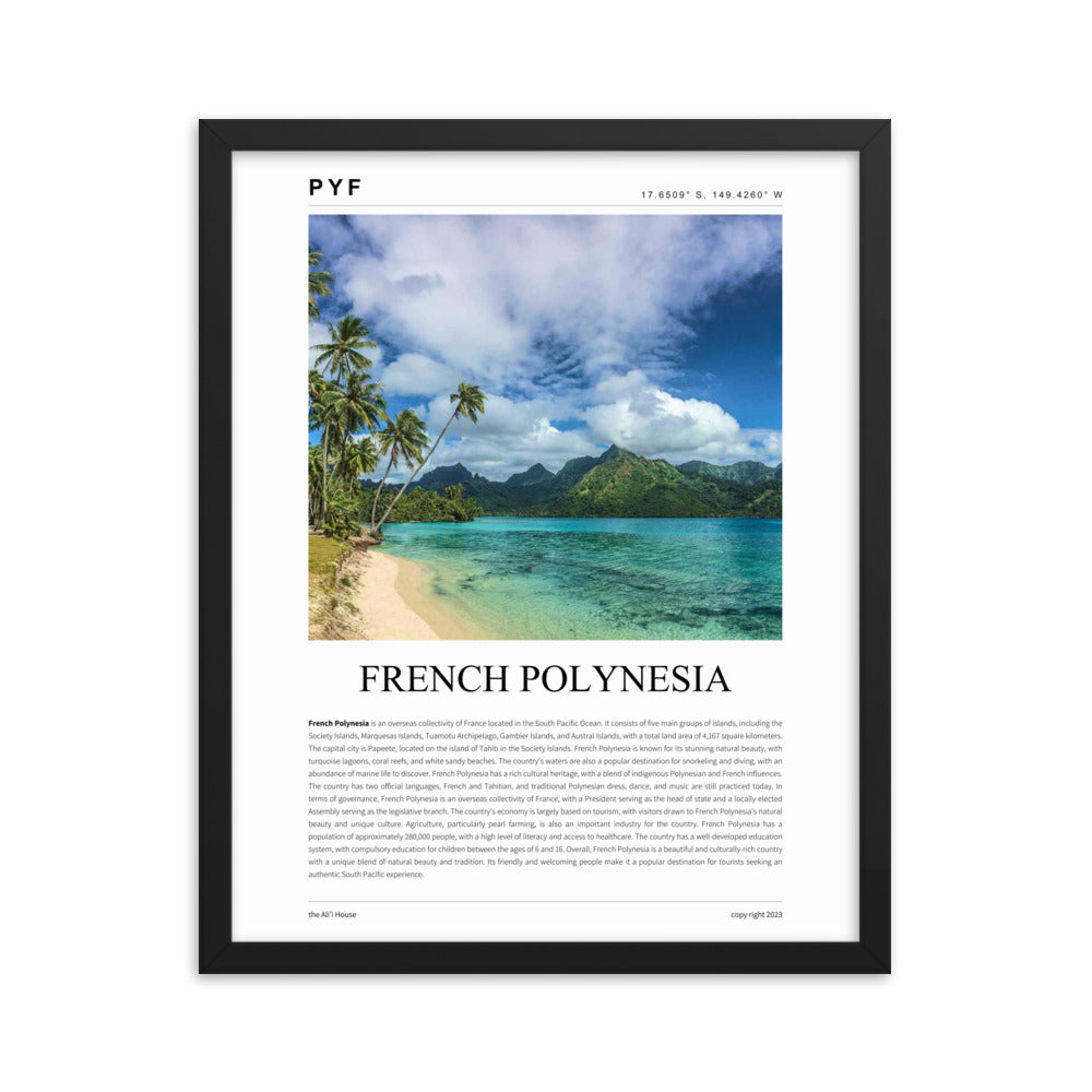 French Polynesia / Tahiti Framed Poster