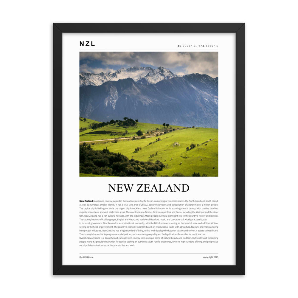 New Zealand Framed Poster