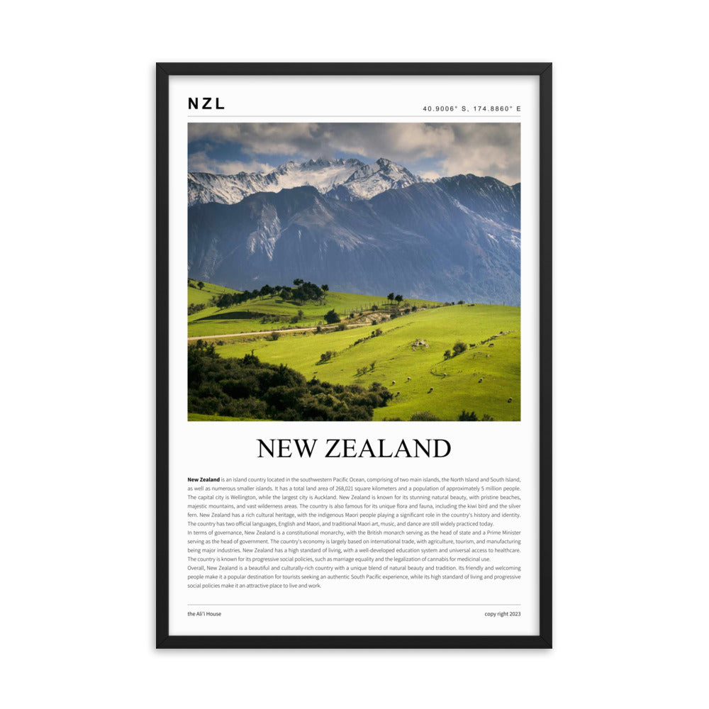 New Zealand Framed Poster