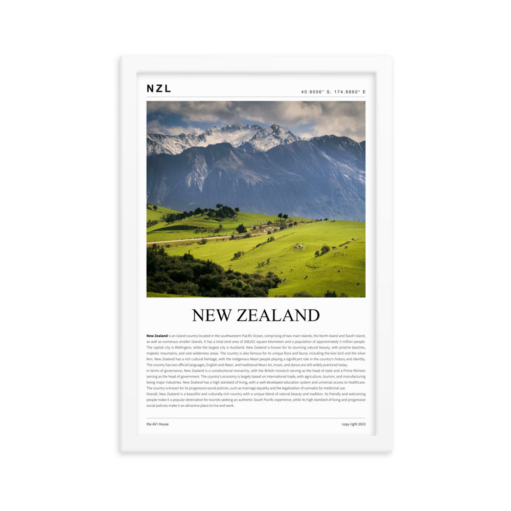 New Zealand Framed Poster