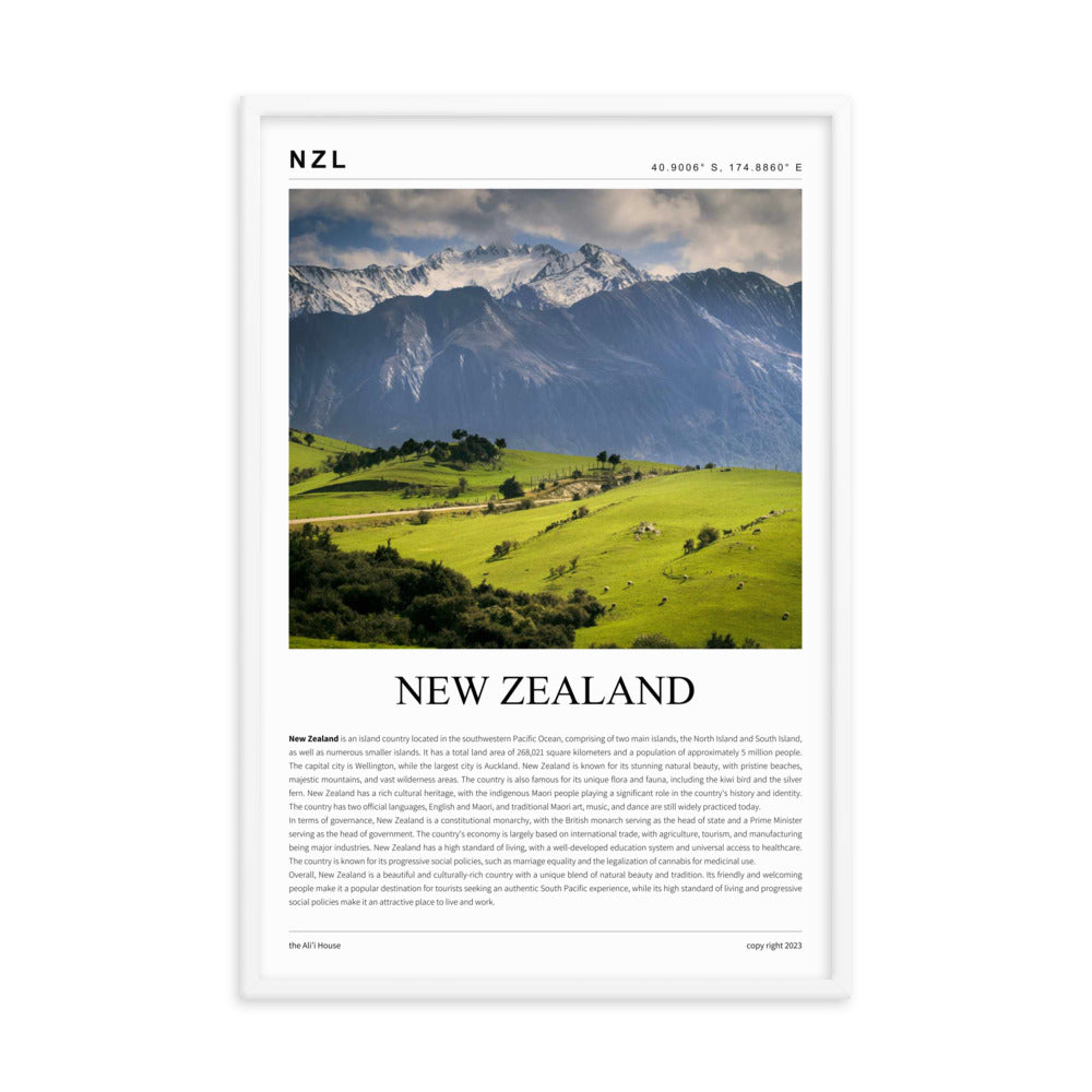 New Zealand Framed Poster