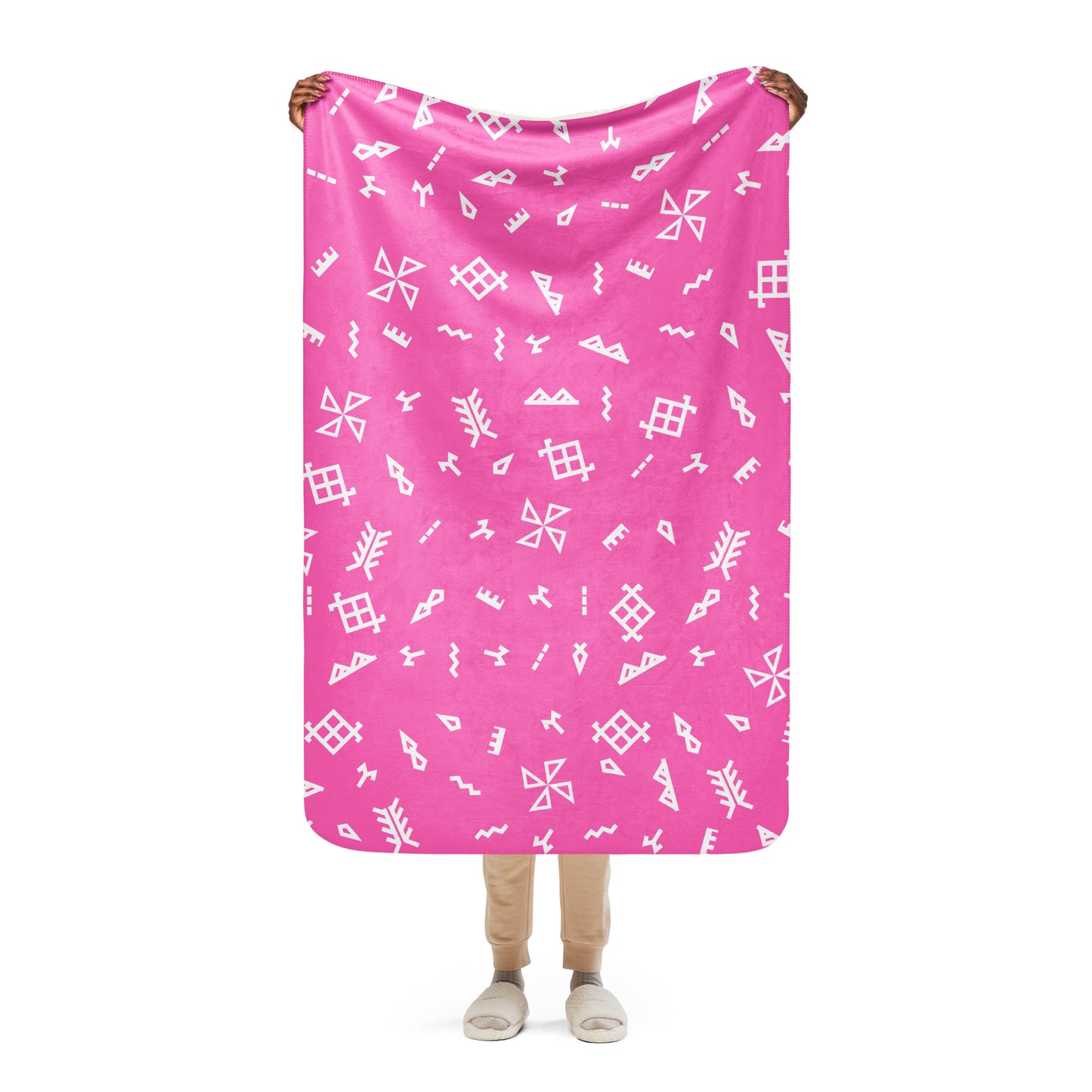 Big Tapa Sherpa blanket - Pink