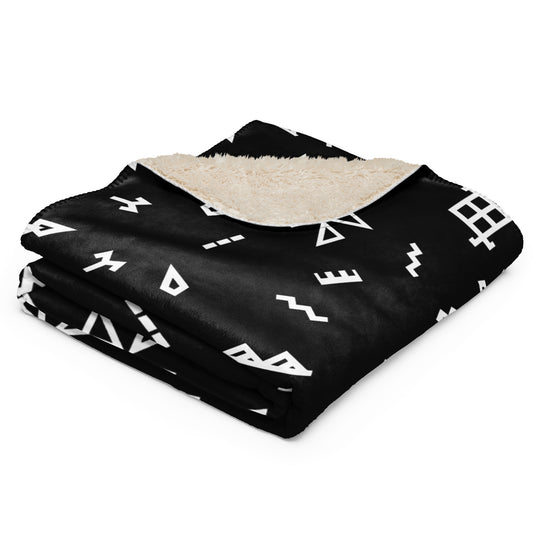 Big Tapa Sherpa Blanket - Black