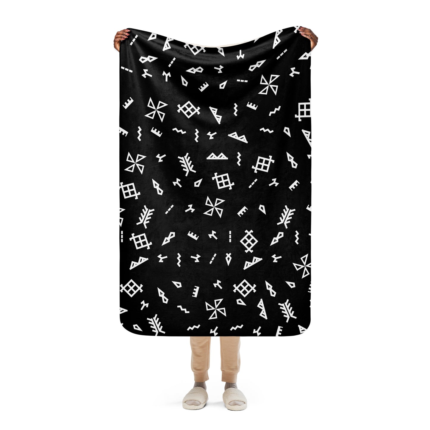 Big Tapa Sherpa Blanket - Black