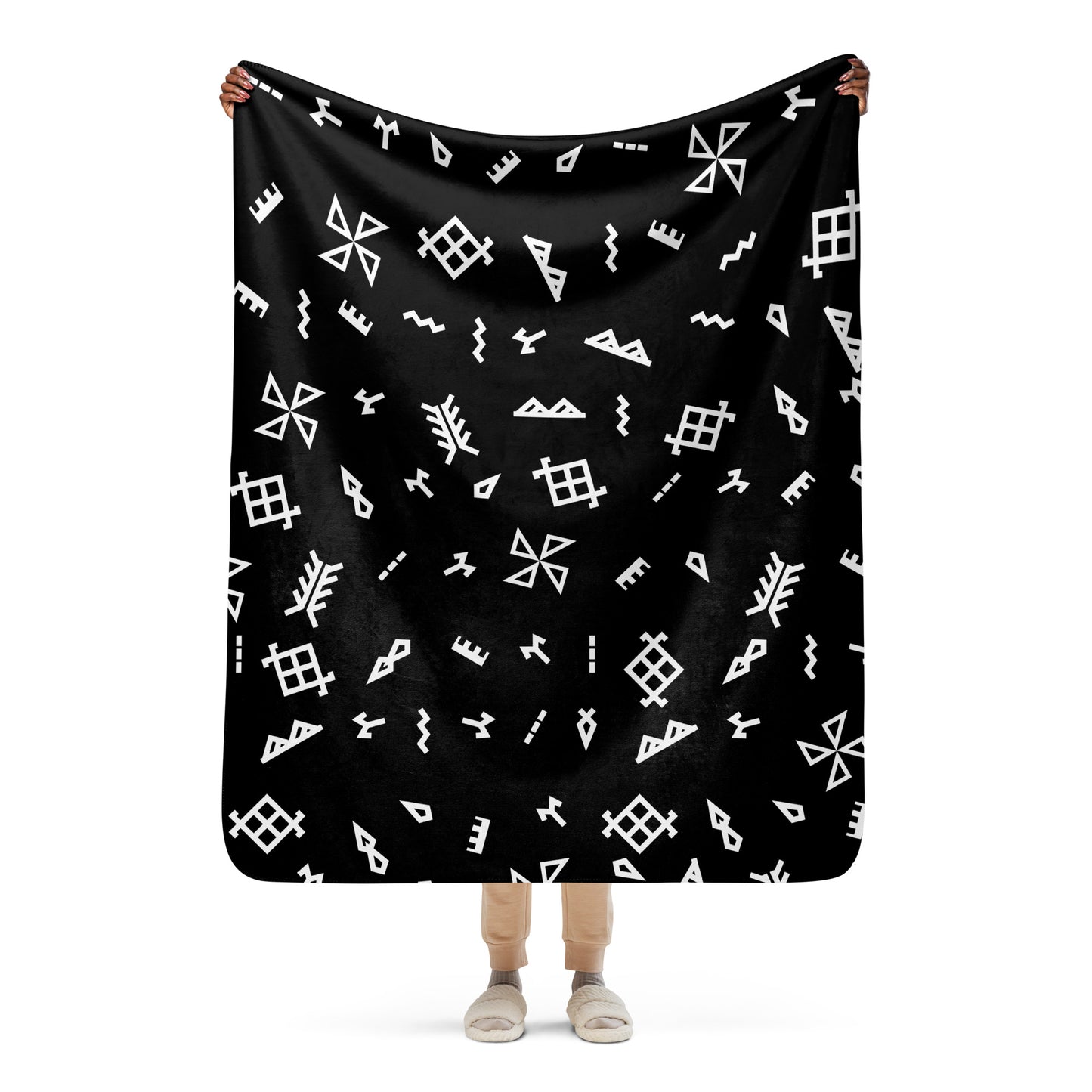 Big Tapa Sherpa Blanket - Black