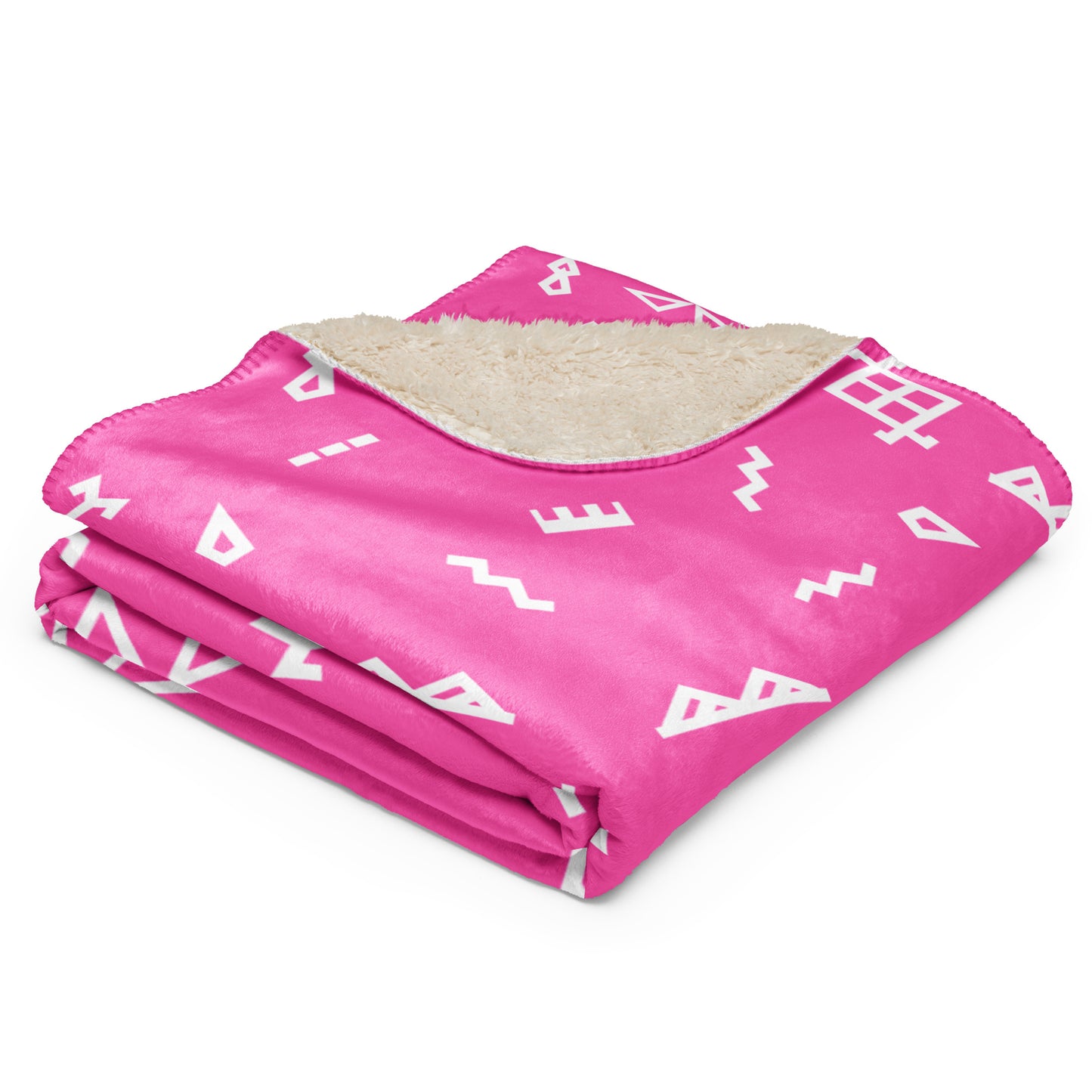 Big Tapa Sherpa blanket - Pink