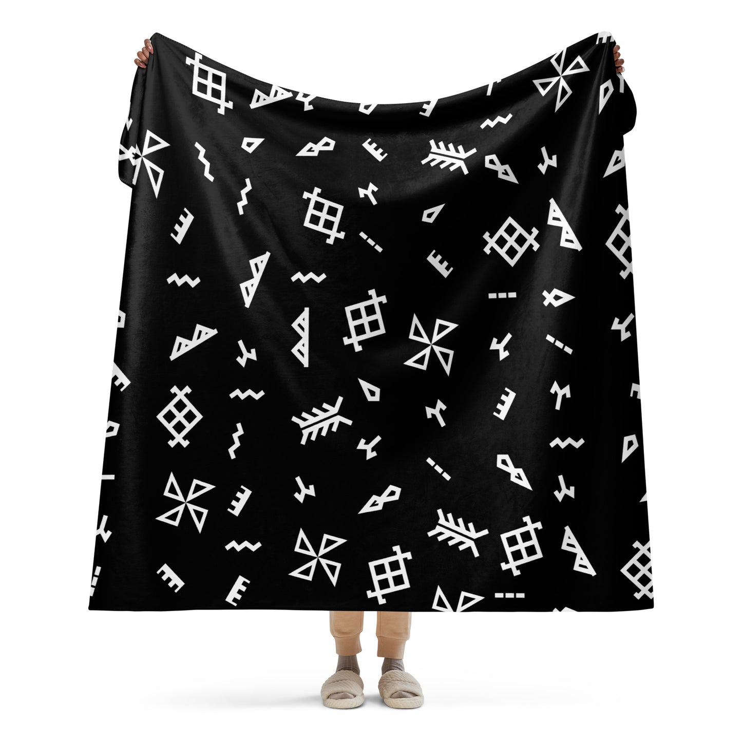 Big Tapa Sherpa Blanket - Black