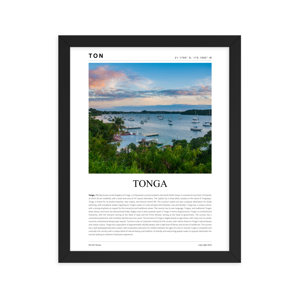 Tonga Framed Poster