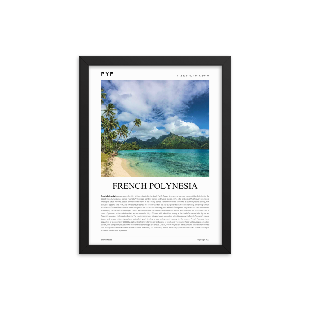 French Polynesia / Tahiti Framed Poster