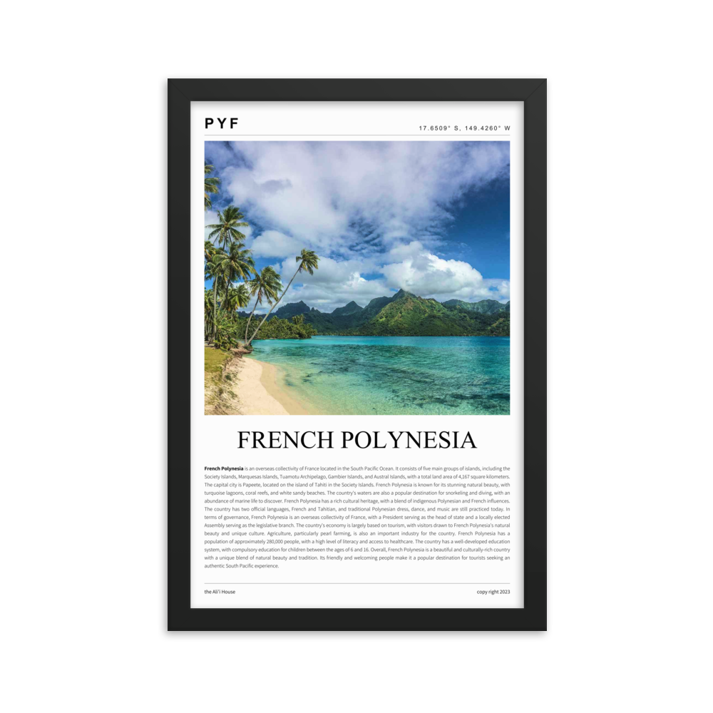 French Polynesia / Tahiti Framed Poster