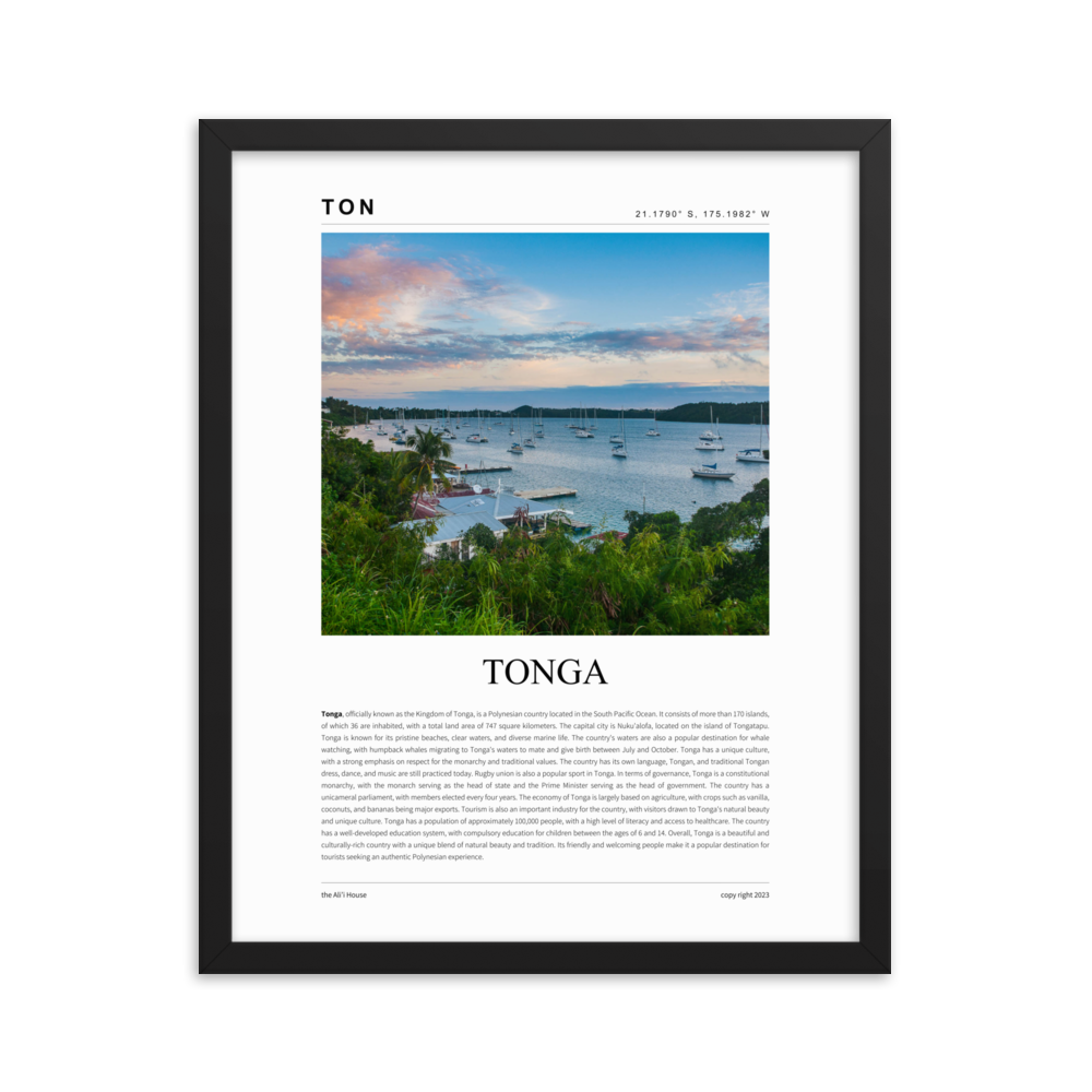 Tonga Framed Poster