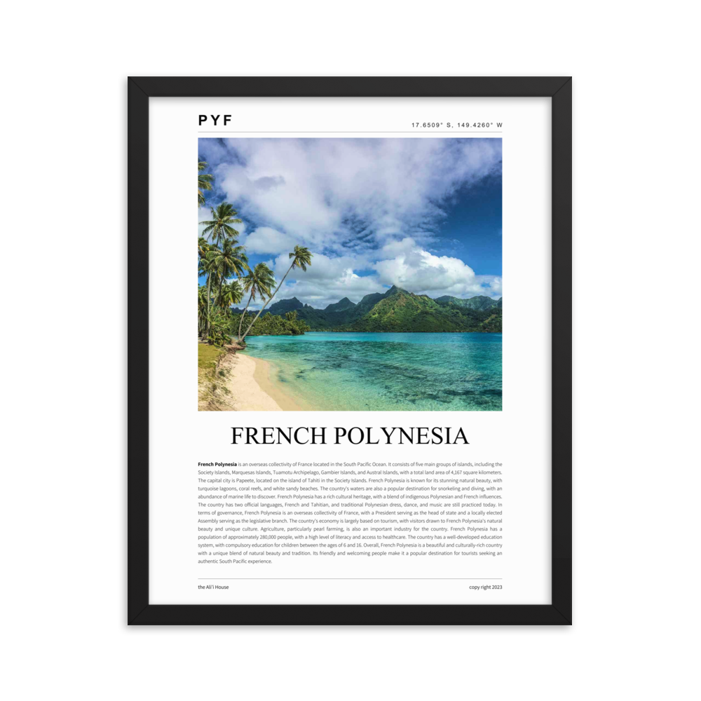 French Polynesia / Tahiti Framed Poster