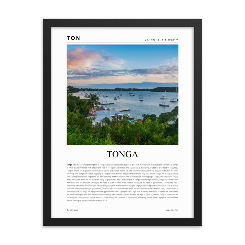 Tonga Framed Poster