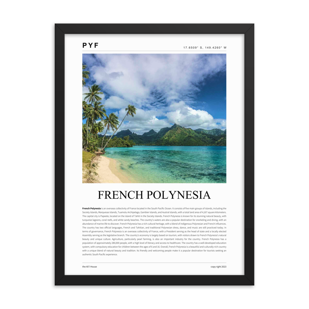 French Polynesia / Tahiti Framed Poster