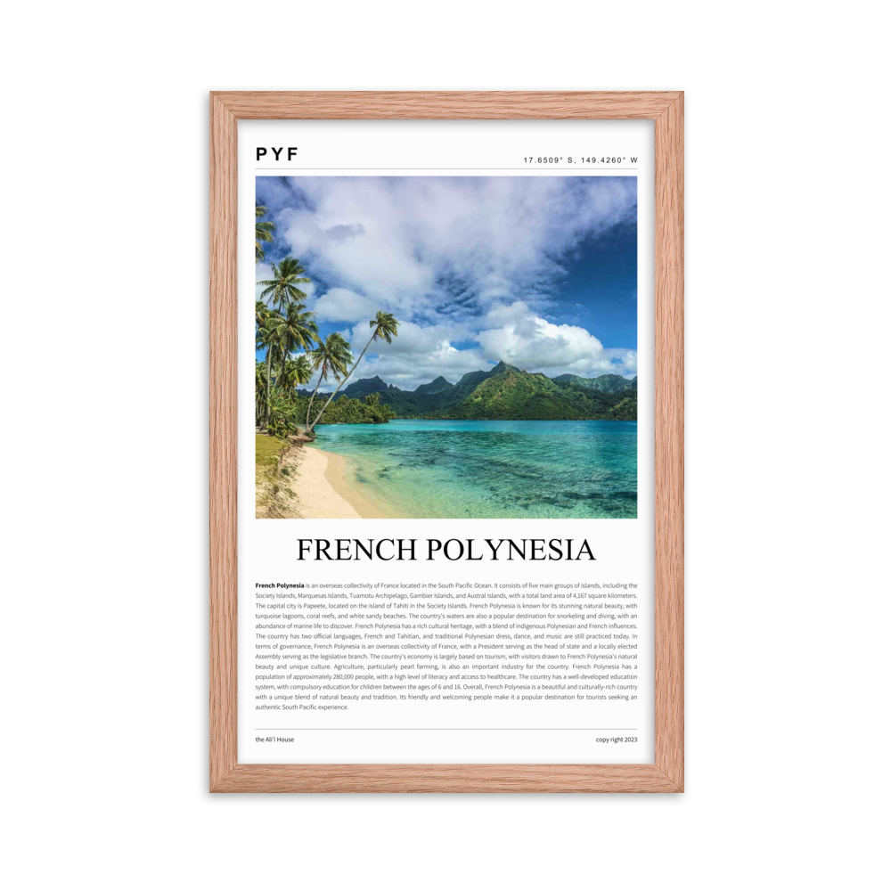 French Polynesia / Tahiti Framed Poster