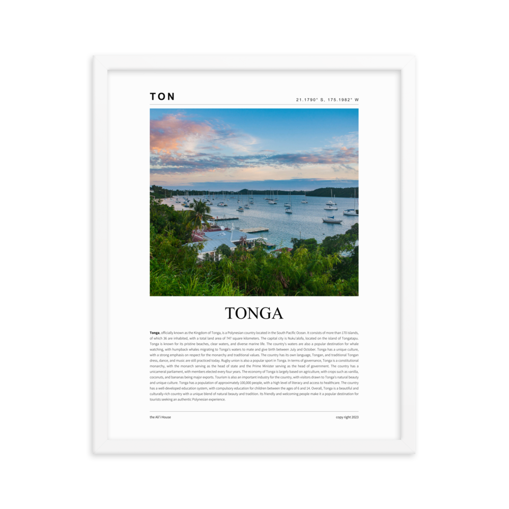 Tonga Framed Poster