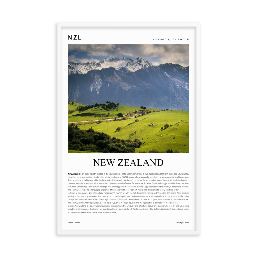 New Zealand Framed Poster